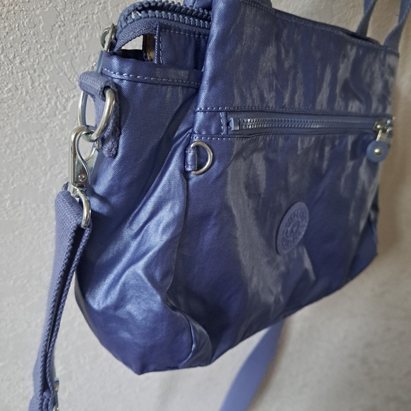 Kipling Elysia Blue Metallic Shoulder Bag - Picture 3 of 6